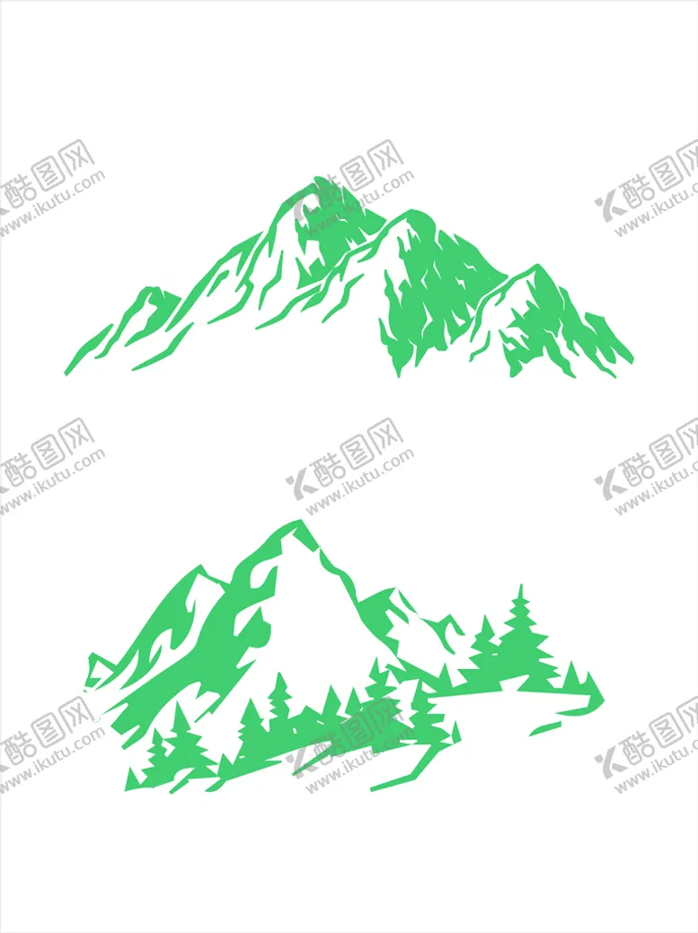 编号：07283909210040576407【酷图网】源文件下载-手绘山峰矢量图