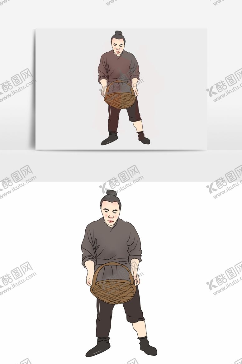 编号：62303307011850457179【酷图网】源文件下载-淡彩国画人物