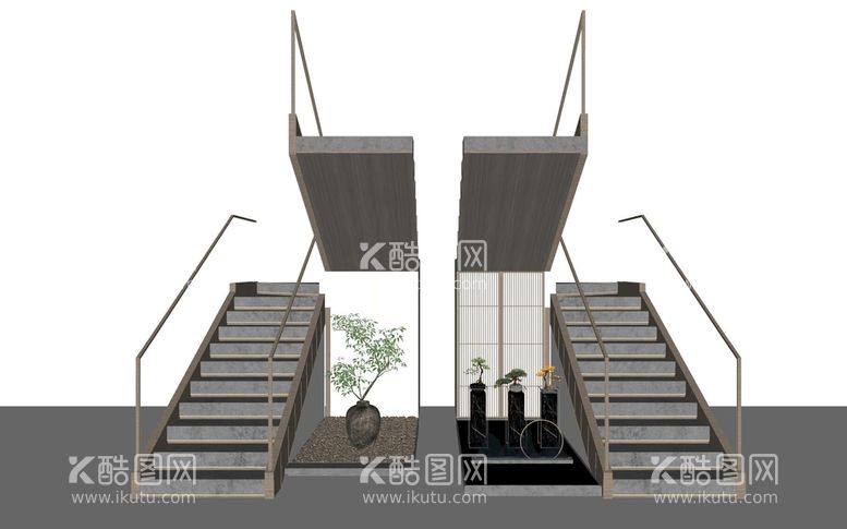 编号：87127010181211167622【酷图网】源文件下载-双层楼梯模型