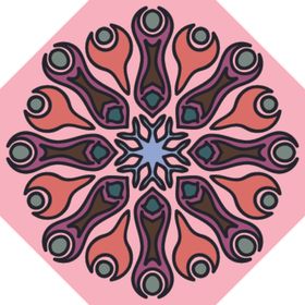 古典少数民族花纹底纹矢量移门图案经图案时尚圆形