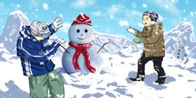 雪人插画