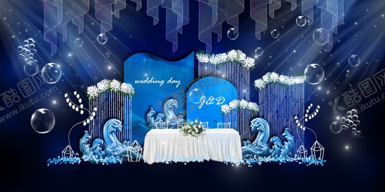 编号：14131209172250297909【酷图网】源文件下载-蓝色婚礼