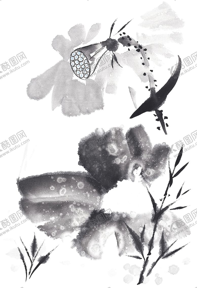 编号：65207605172250428461【酷图网】源文件下载-水墨荷花粉色荷花荷花意境