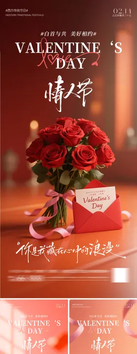 情人节玫瑰花海报