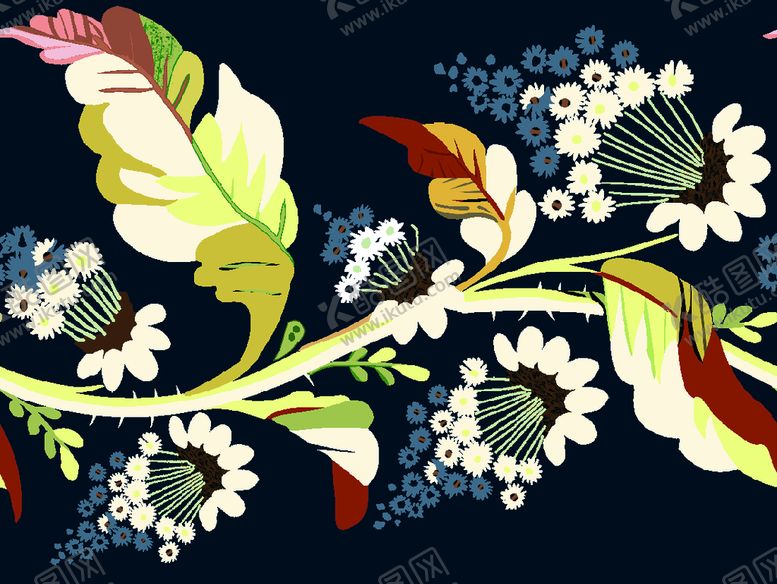 编号：82793509291231360879【酷图网】源文件下载-大牌 手绘花 定位花 印花