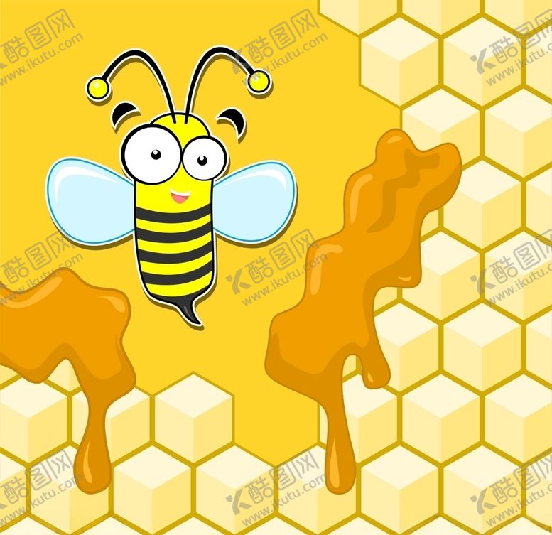 编号：95727109292003452757【酷图网】源文件下载-矢量卡通蜜蜂宣传海报