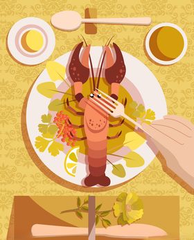 龙虾料理餐厅海报
