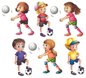 卡通足球儿童