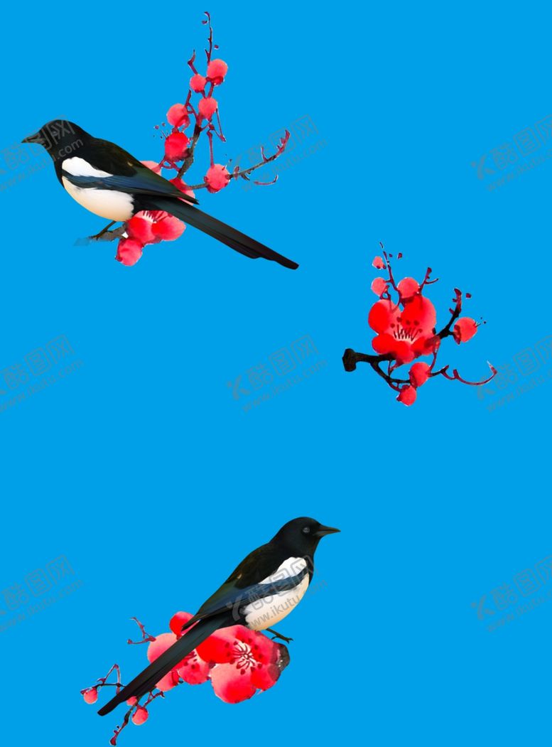 编号：59416110081824578493【酷图网】源文件下载-中国风喜鹊梅花古典装饰