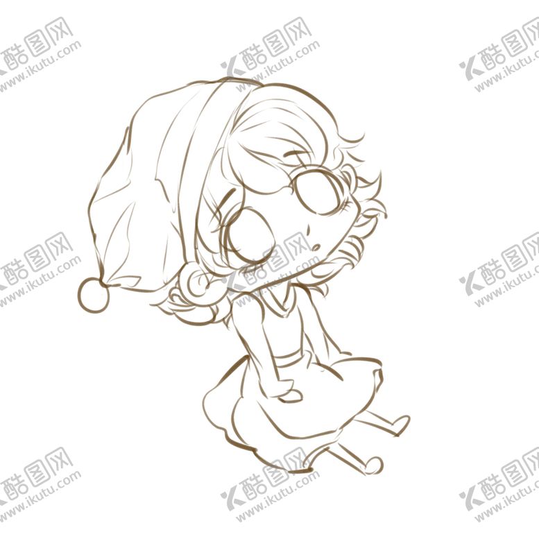 编号：14230107141040586971【酷图网】源文件下载-Q版少女线稿