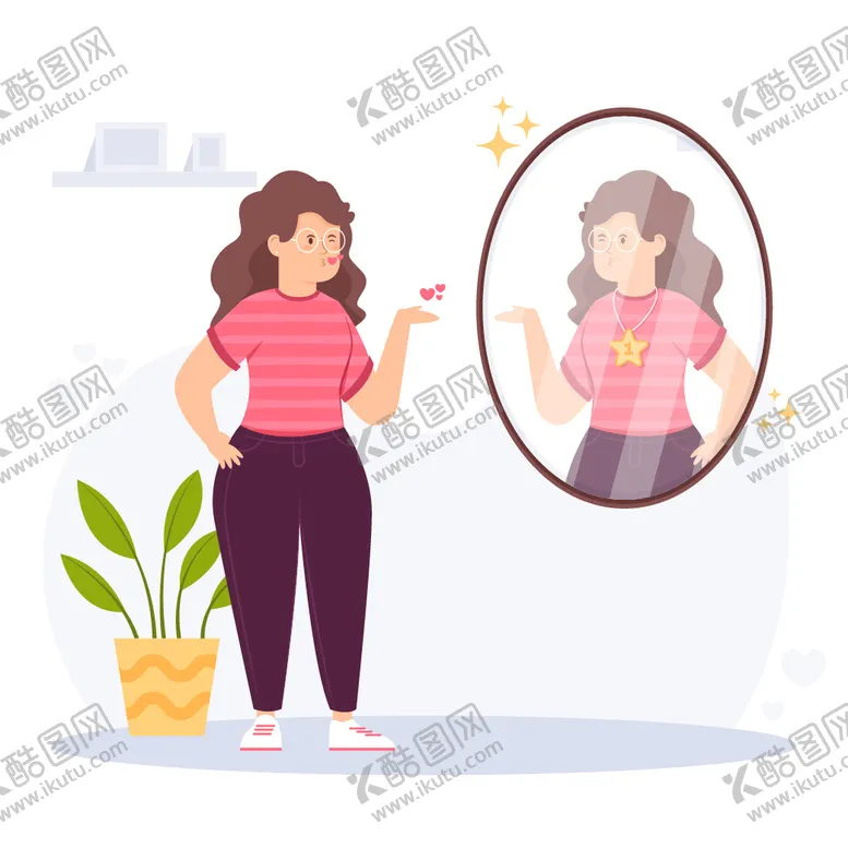 编号：93564809231957044367【酷图网】源文件下载-照镜子