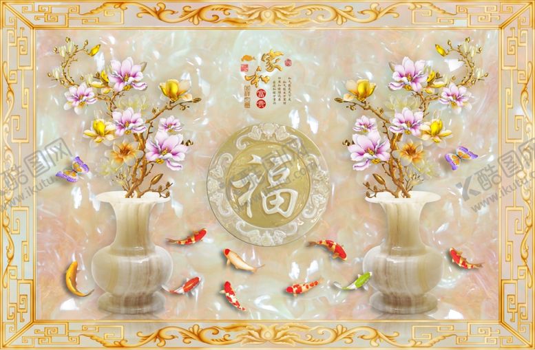 编号：26945709101130124120【酷图网】源文件下载-立体仿玉电视背景墙