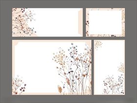 花卉边框装饰请柬背景