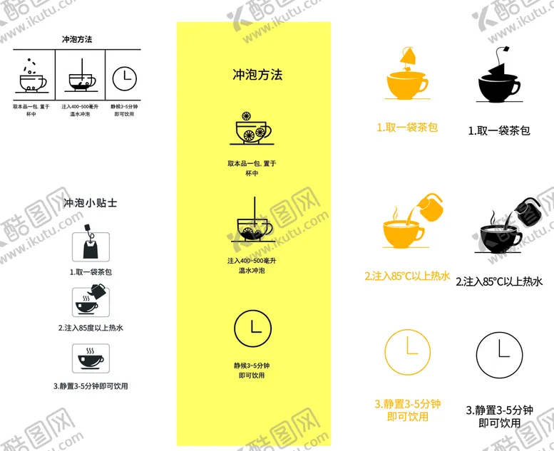 编号：43528009161302003064【酷图网】源文件下载-冲泡方式 茶包装素材  泡茶 