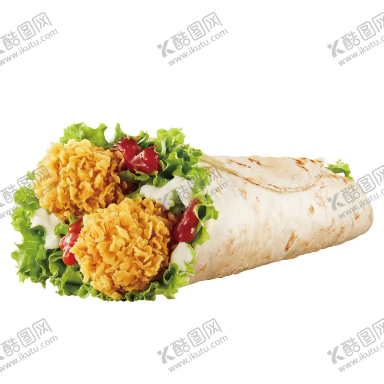 编号：36025701171214389683【酷图网】源文件下载-鸡肉卷卷饼炸鸡生菜面饼