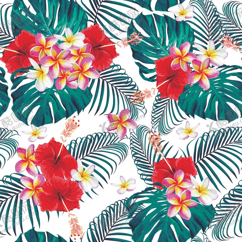 编号：19454909300254298539【酷图网】源文件下载-叶子花卉无缝图案