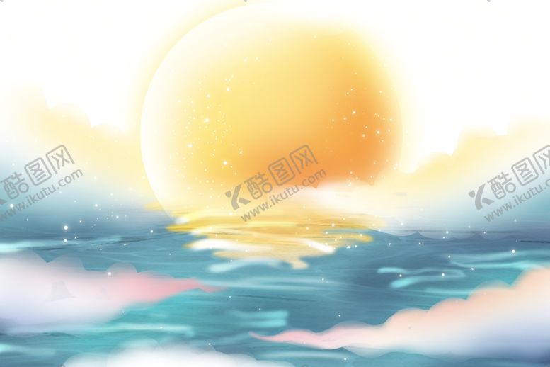 编号：10338507040108254146【酷图网】源文件下载-月亮中秋月圆祥云古风中国风插画