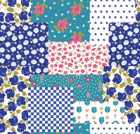 粉色花卉拼接图案背景