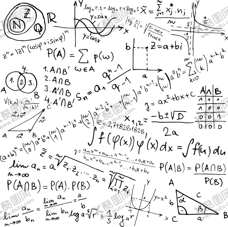 编号：94215204040325478568【酷图网】源文件下载-数学公式背景