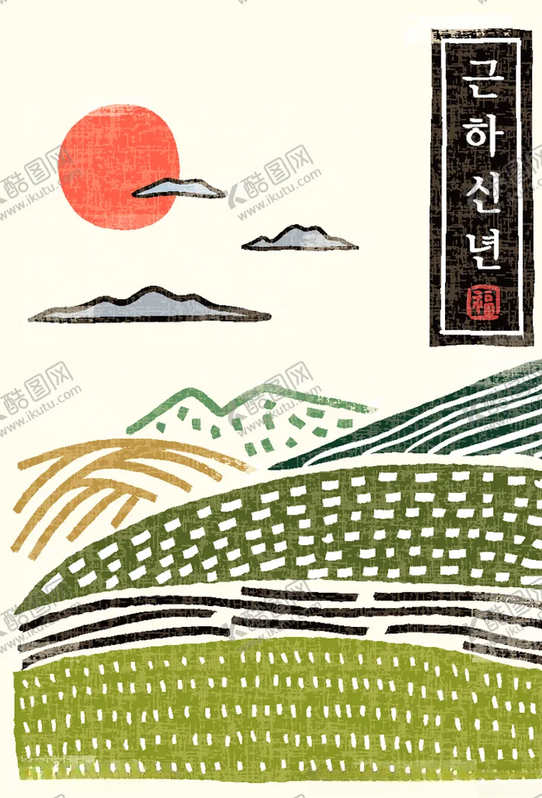 编号：50185307011300187971【酷图网】源文件下载-日式和风山水风景插画