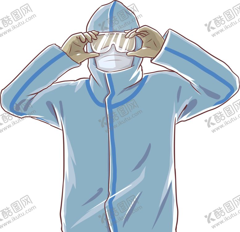 编号：97649605112332502127【酷图网】源文件下载-医护人员戴防护镜手绘透明底