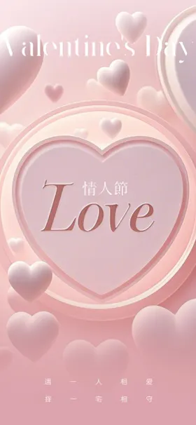 情人节海报中国传统日礼盒爱心梦幻