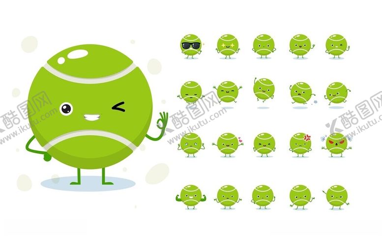 编号：98647409231253564341【酷图网】源文件下载-网球卡通