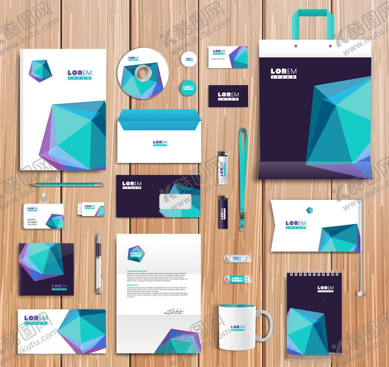 编号：34633304051827503605【酷图网】源文件下载-几何风格企业品牌视觉设计