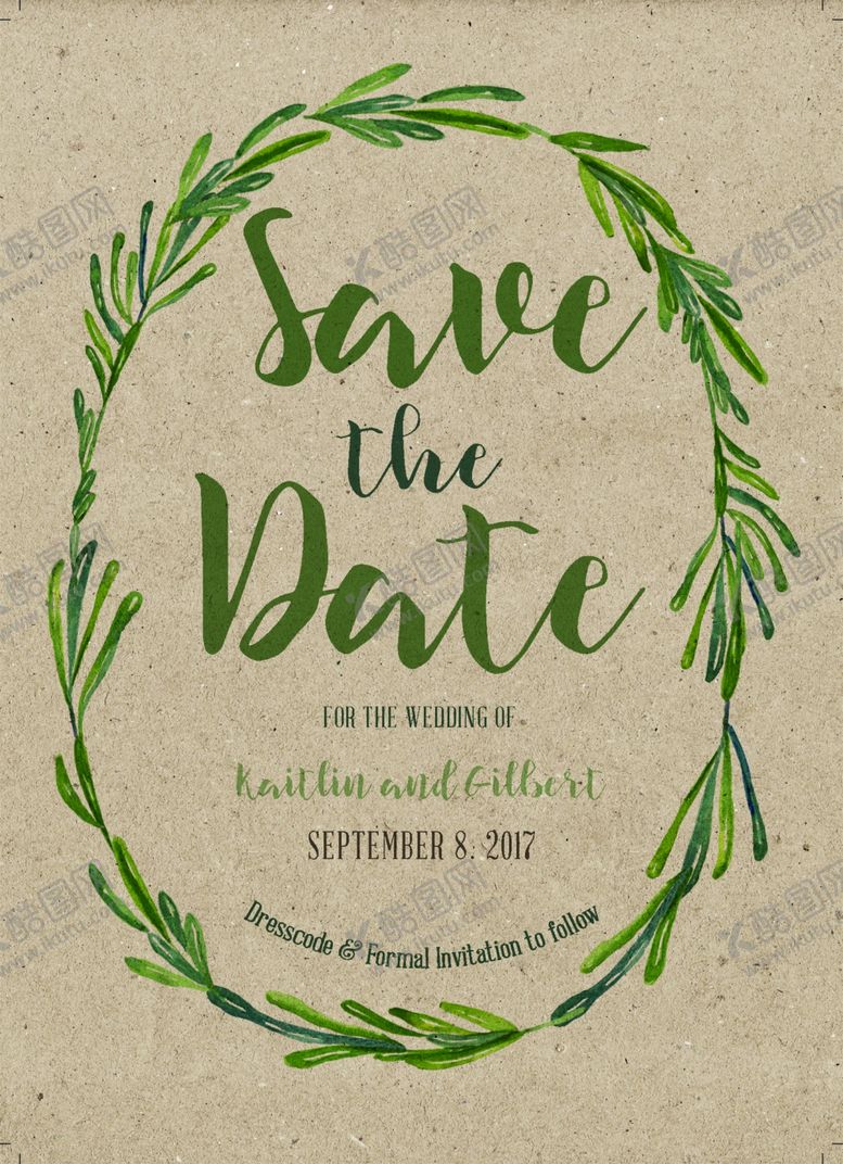 编号：85181909192303168219【酷图网】源文件下载-小清新水彩邀请函设计