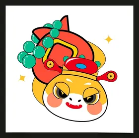 手绘卡通小蛇