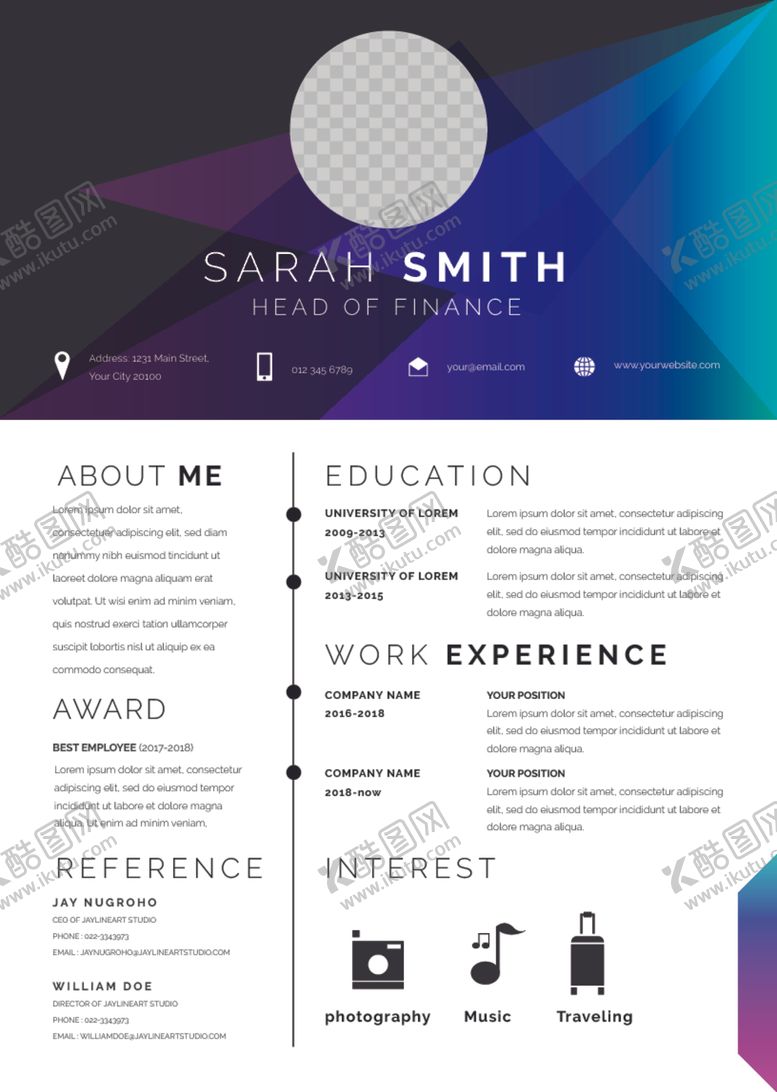 编号：73101910151759281783【酷图网】源文件下载-简历