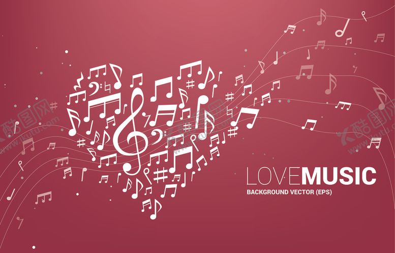 编号：91288209151532572603【酷图网】源文件下载-音乐爱心