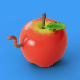 苹果3D带材质渲染立体食物