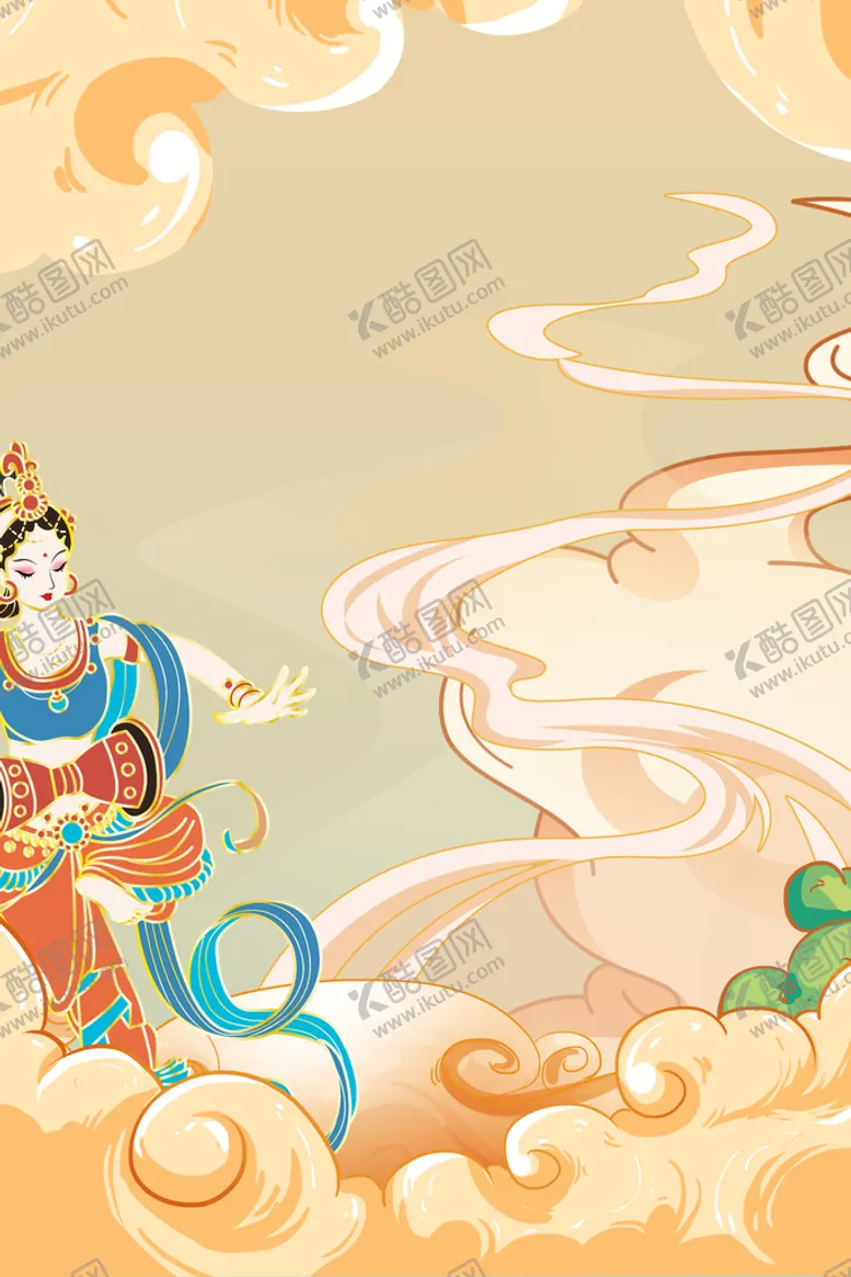 编号：58690709160713315961【酷图网】源文件下载-中式山水海报背景国潮文化创意中国风