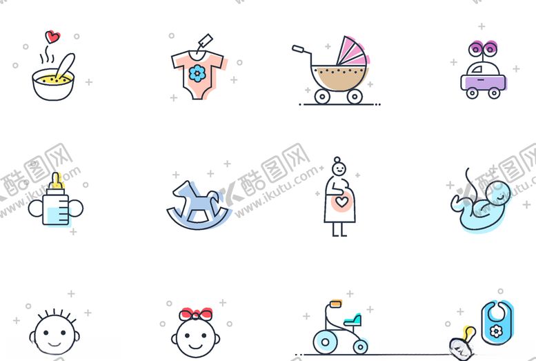 编号：91120110081258022233【酷图网】源文件下载-母婴幼儿图标icon