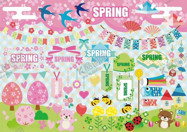 编号：33121309220841038228【酷图网】源文件下载-春季装饰素材集合