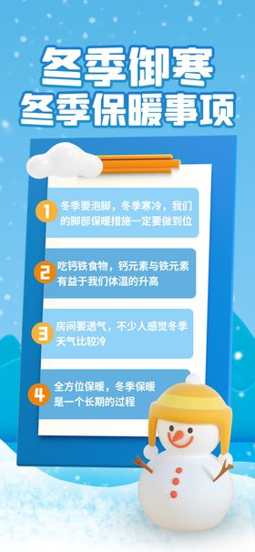 冬季保暖事项海报
