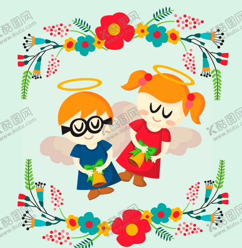 编号：43612709112201077908【酷图网】源文件下载-花卉和个天使