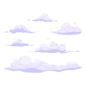 各种云朵积形状卡通