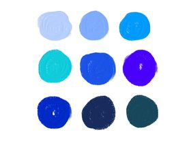 蓝色油画风格颜料分层色块