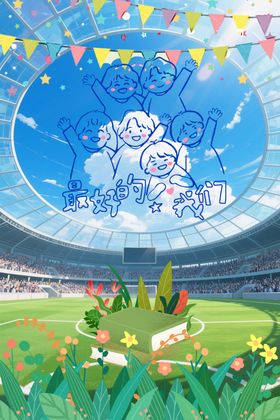 梦幻卡通风格体育场场景