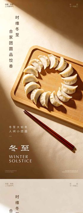 冬至饺子光影海报