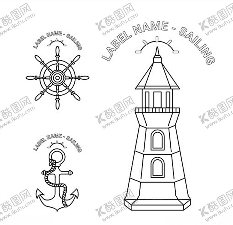 编号：88271009172256208362【酷图网】源文件下载-北欧装饰卡通图案船锚游泳圈