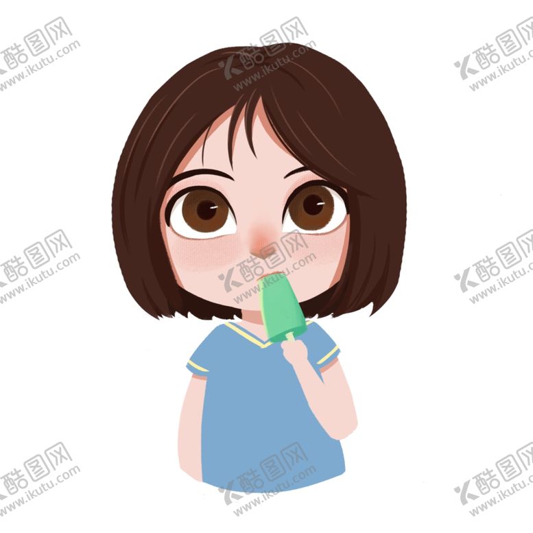 编号：12174310122053073509【酷图网】源文件下载-吃冰棍的小女孩