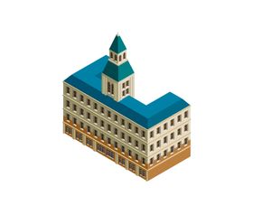 等距欧式建筑物