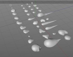 C4D模型水滴掉落