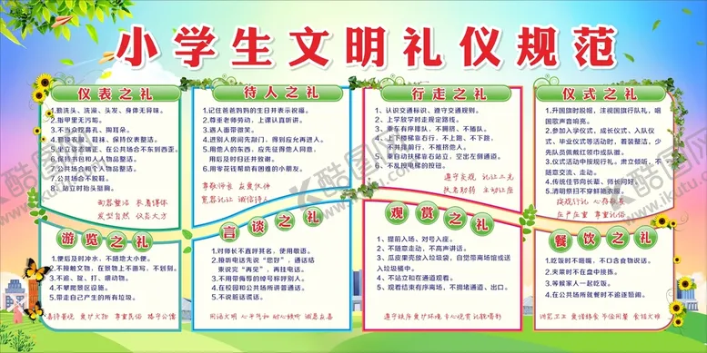 编号：19651410251714229248【酷图网】源文件下载-文明礼仪展板