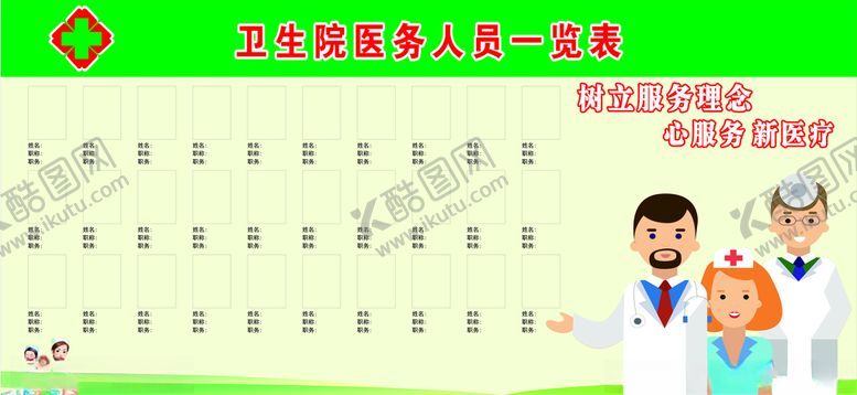 编号：70097904282349316321【酷图网】源文件下载-医务人员简介宣传栏