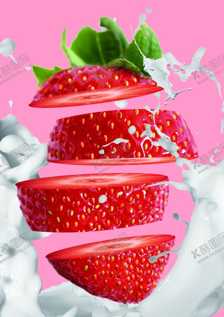 编号：13785610030534354934【酷图网】源文件下载-草莓牛奶