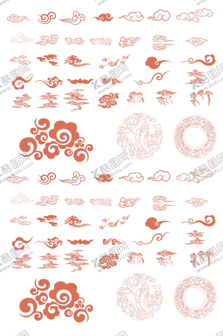 编号：57658909292212262256【酷图网】源文件下载-中国风祥云图案花纹底纹PNG